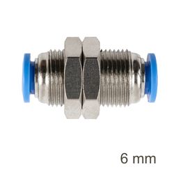 AIRCRAFT Metal Bulkhead Str. Connector 6mm